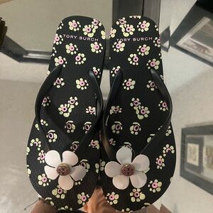 Tory Burch Floral Flip Flops